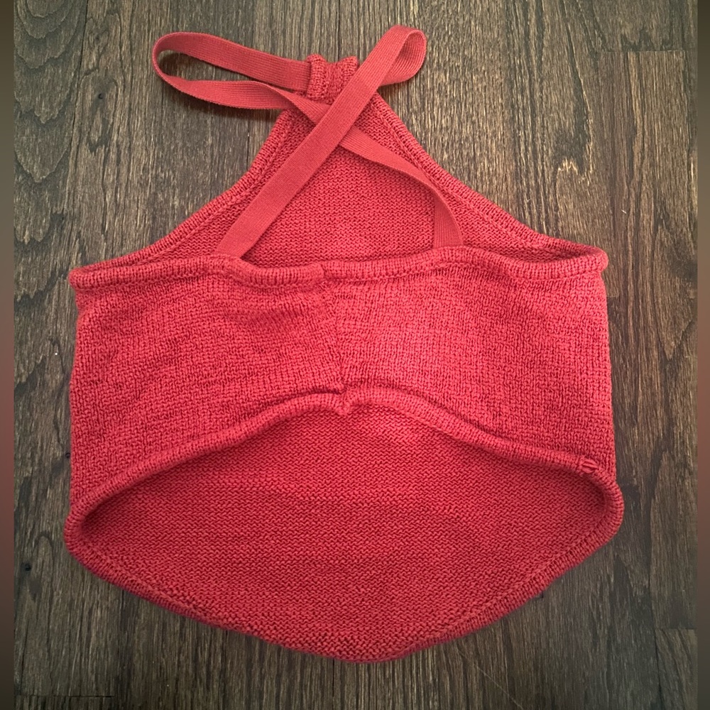 Ruby & Jenna Red Knitted Halter Top - image 2